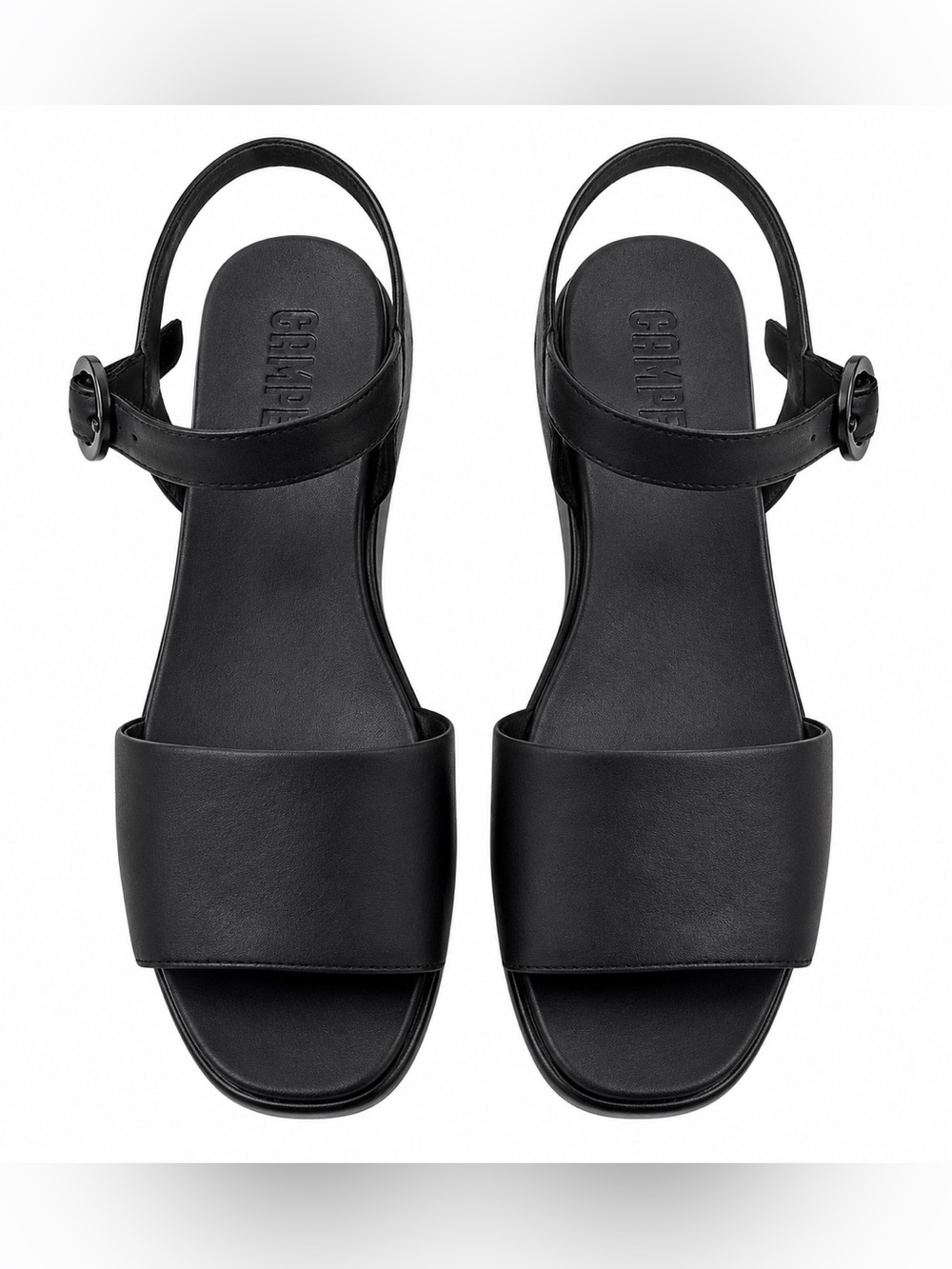 Camper Black Leather Platform Sandals EU 37